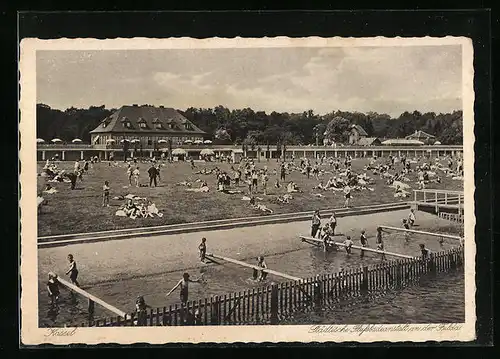 AK Kassel, Städtische Flussbadeanstalt an der Fulda