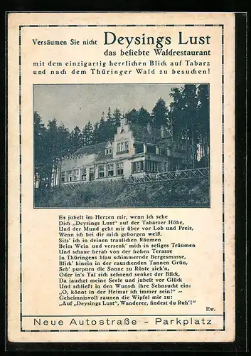 AK Tabarz, Waldrestaurant Deysings Lust am Tabarzer Berg