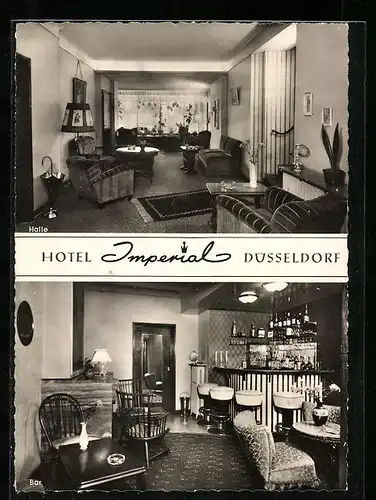 AK Düsseldorf, Hotel Imperial in der Venloer Strasse 9, Innenansichten