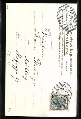 Künstler-AK August, Ernte im Spätsommer