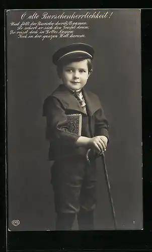 AK O alte Burschenherrlichkeit!, Kleiner Student mit Gehstock