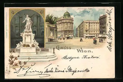 AK Wien, Mozart-Denkmal, Albrechts-Platz