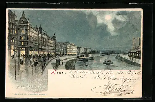 Mondschein-AK Wien, Franz-Josefs-Quai