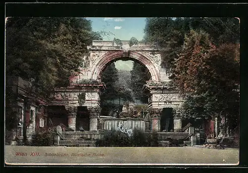 AK Wien, Lustschloss Schönbrunn, Römische Ruine