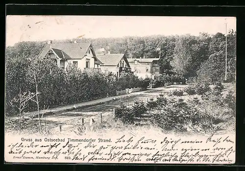 AK Timmendorfer Strand, Ortspartie mit Strasse