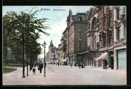 AK Hamburg-Altona, Partie in der Königstrasse