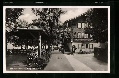 AK Burg Rheinstein, Gasthaus Waldschänke Schweizerhaus