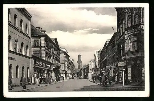 AK Fürth i. Bay., Schwabacher Strasse mit Geschäften