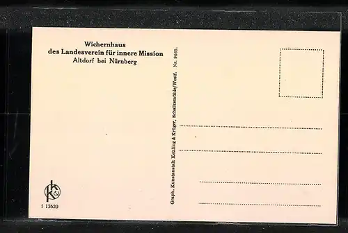 AK Altdorf bei Nürnberg, Wichernhaus des Landesverein für innere Mission, Innenansicht