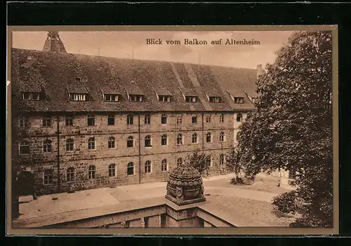 AK Altdorf bei Nürnberg, Wichernhaus des Landesverein für innere Mission, Blick vom Balkon auf Altenheim