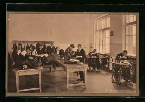 AK Altdorf bei Nürnberg, Wichernhaus des Landesverein für innere Mission, Schneiderei, Innenansicht