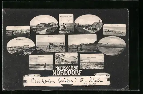 AK Norddorf, Dünenpartie, Strand, Brücke