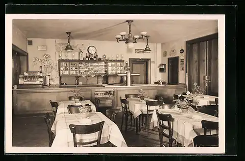 AK Oldenburg in Holstein, Innenansicht des Hotels Stadt Frankfurt