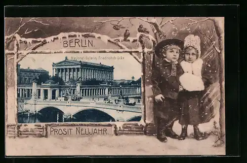 AK Berlin, National-Galerie und Friedrichsbrücke
