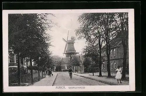 AK Aurich, Windmühle in der Georgstrasse