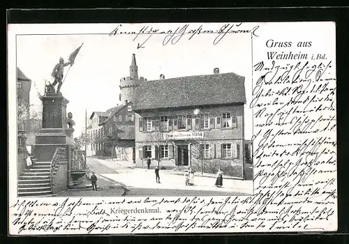 AK Weinheim i. Bd., Kriegerdenkmal