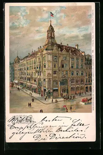 Lithographie Berlin, Kaiser-Hotel in der Friedrichstrasse 176-178