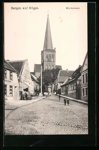 AK Bergen /Rügen, Partie in der Kirchstrasse