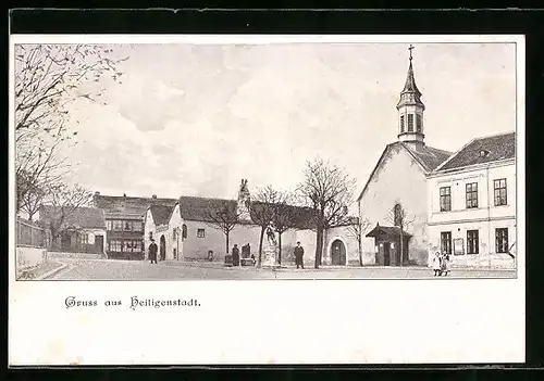 AK Wien-Heiligenstadt, Ortspartie mit Kirche