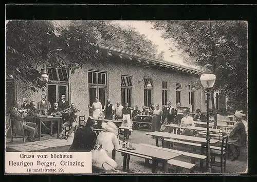 AK Wien-Grinzing, Gruss vom Heurigen Berger, Himmelstrasse 29, Gasthaus