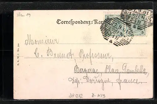 AK Wien-Sievering, Totalansicht aus der Vogelschau