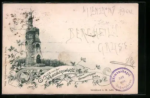 AK Wien, Habsburgwarte auf dem Hermannskogel