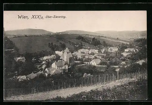 AK Wien-Obersievering, Ortsansicht vom Weinberg aus gesehen