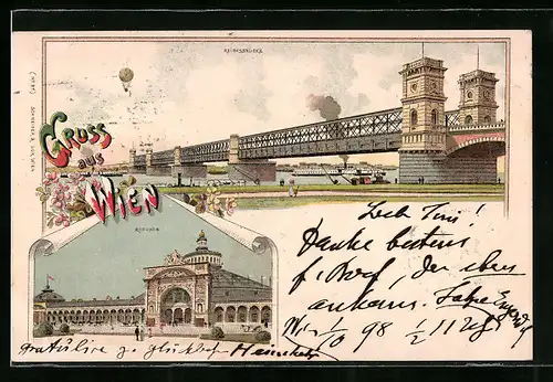 Lithographie Wien, Reichsbrücke, Rotunde