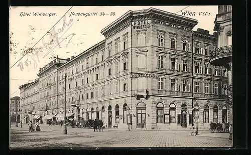 AK Wien, Hotel Wimberger, Neubaugürtel 34-38