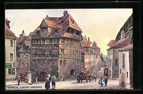 Künstler-AK Charles F. Flower: Nürnberg, Albrecht Dürerhaus