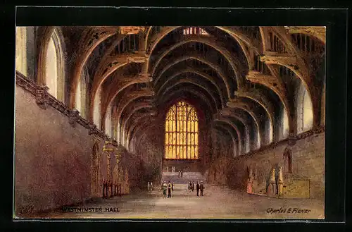 Künstler-AK Charles F. Flower: London, Westminster Hall