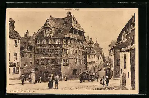 Künstler-AK Charles F. Flower: Nürnberg, Albrecht Dürerhaus