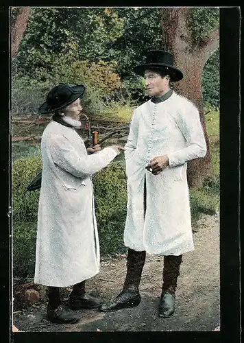 AK Edle Herren in Bückeburger Volkstrachten