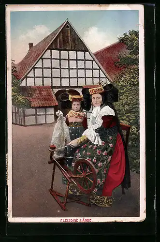 AK Bückeburg, Fleissige Hände in Tracht Schaumburg-Lippe