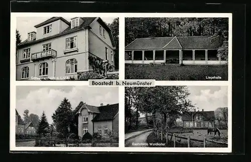 AK Boostedt bei Neumünster, Genesungsheim der LVA, Gasthaus Waldkater