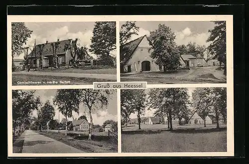 AK Heessel, Gemischtwaren Hertha Bartelt, Ortspartien