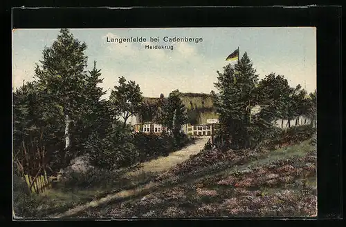 AK Hamburg-Langenfelde, Gasthaus Heidekrug mit Zugangsweg