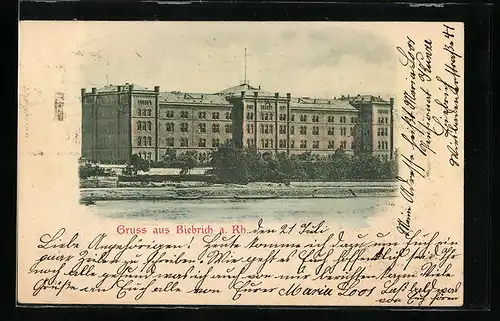 AK Biebrich /Rh., Frontansicht der Kaserne