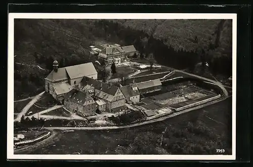 AK Bischofsheim /Rhön, Fliegeraufnahme des Klosters Kreuzberg