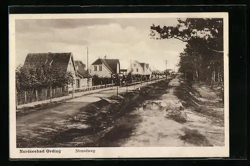 AK Ording /Nordsee, Partie am Strandweg