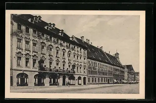 AK Augsburg, Maximilianstrasse mit Palast-Hotel, Hotel 3 Mohren und Fuggerhaus