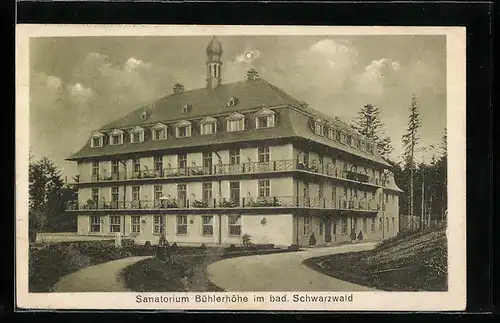 AK Bühl /Schwarzw., Sanatorium Bühlerhöhe mit Strasse