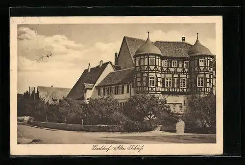 AK Gaildorf, Altes Schloss von der Strasse gesehen