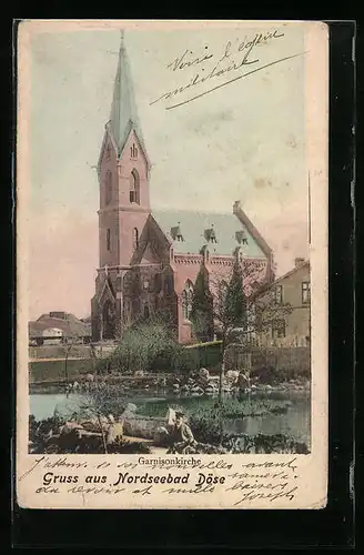 AK Döse, Blick auf die Garnisonskirche