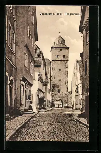 AK Ochsenfurt a. Main, Strasse durch den Klingenturm