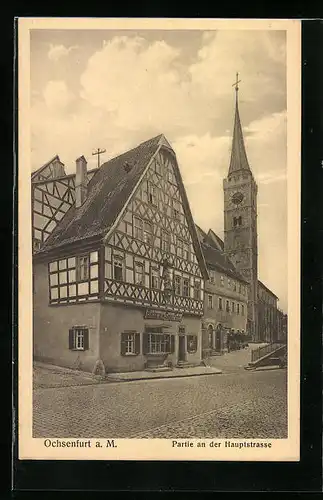 AK Ochsenfurt a. M., Partie an der Hauptstrasse
