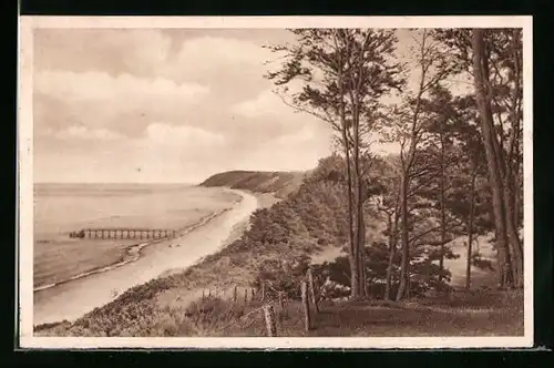 AK Misdroy, Strandpartie, Ganzsache WHW Winterhilfswerk 1934-35