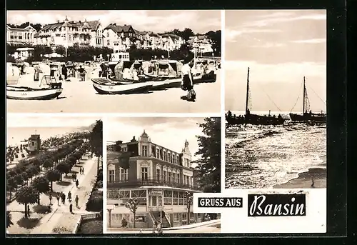 AK Bansin, Hotel Zur Ostsee, Strand, Promenade