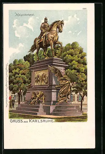 Lithographie Karlsruhe, Das Kaiserdenkmal