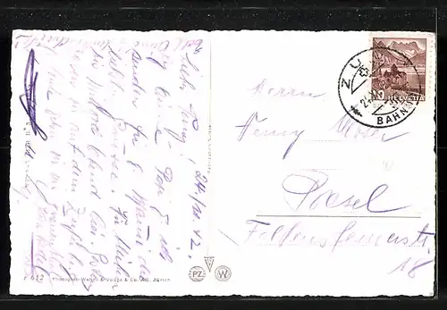 AK Zug, Totale aus der Vogelschau